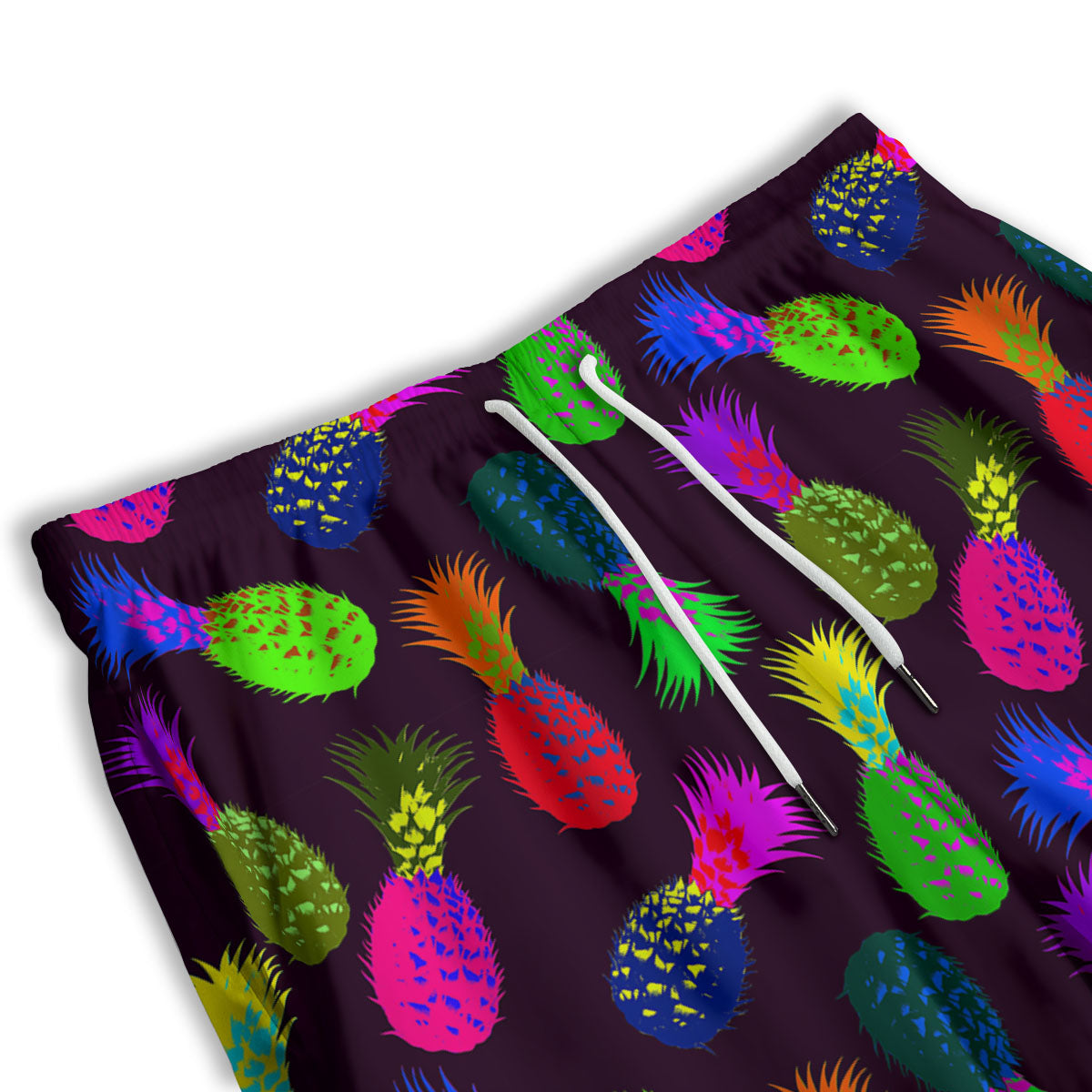 Pineapple Neon Trippy Print Pattern Men's Athletic Shorts