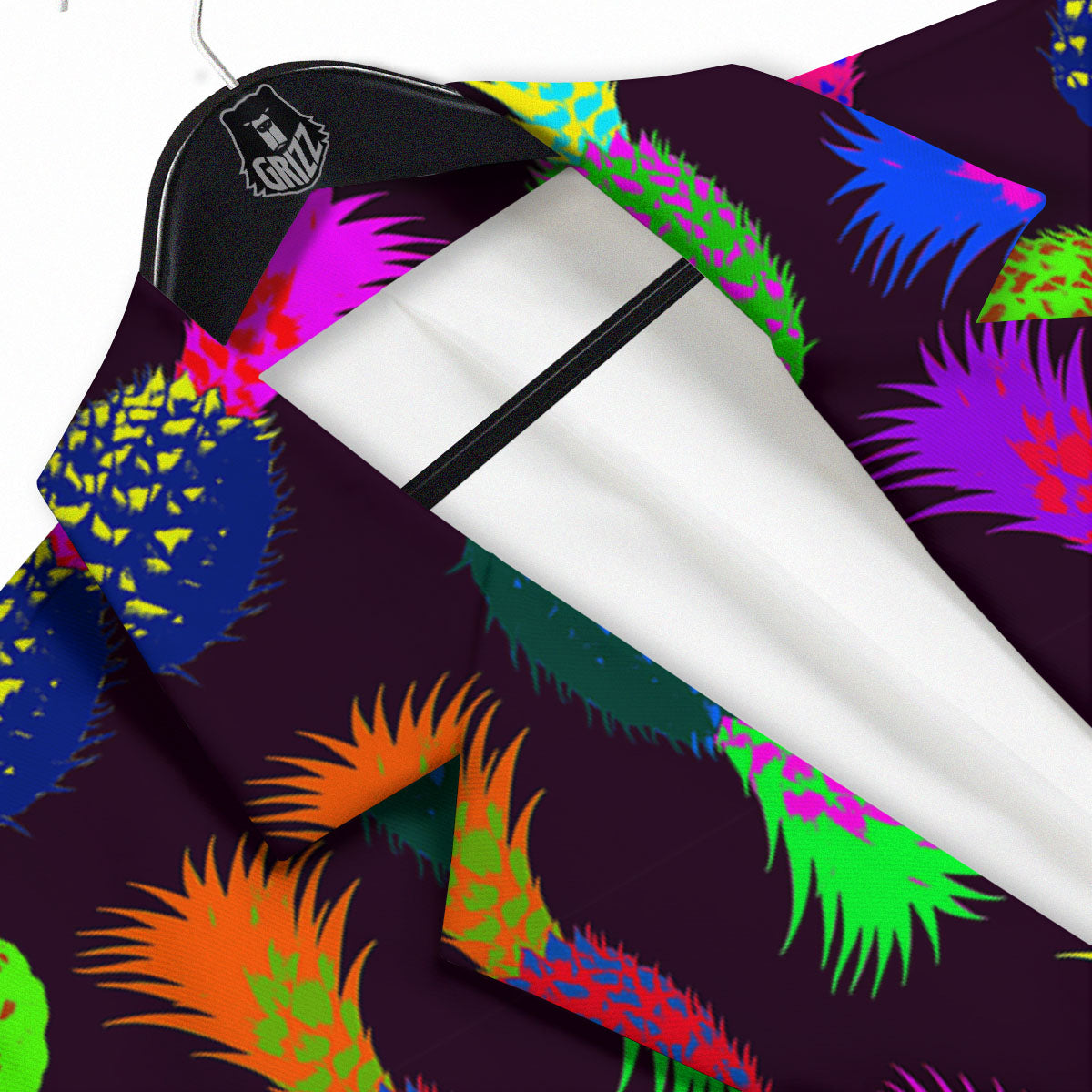 Pineapple Neon Trippy Print Pattern Men's Sport Coat-grizzshop