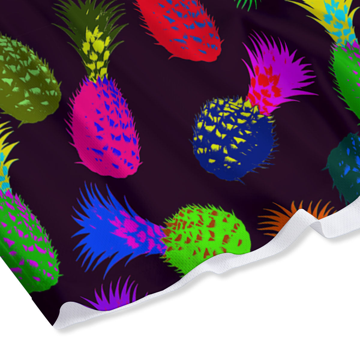 Pineapple Neon Trippy Print Pattern Mesh Shorts