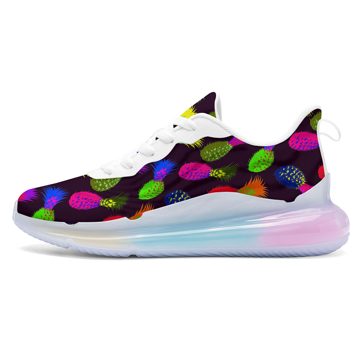 Pineapple Neon Trippy Print Pattern Running Sneakers-grizzshop