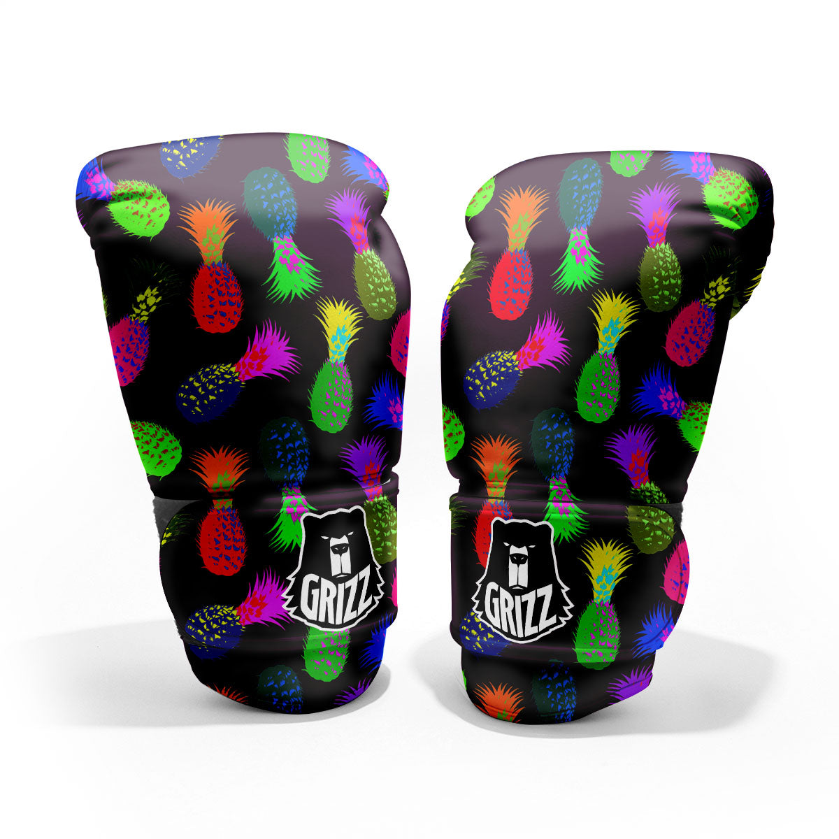 Pineapple Neon Trippy Print Pattern Pro Boxing Glove