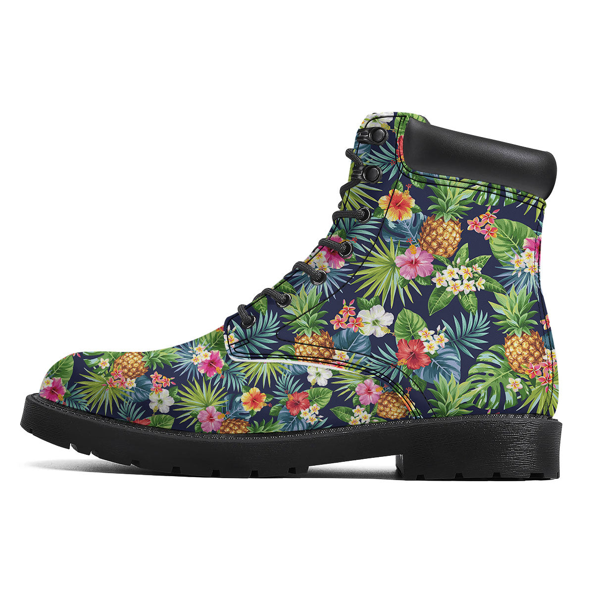 Pineapple Palm Leaf Print Pattern Boots-grizzshop