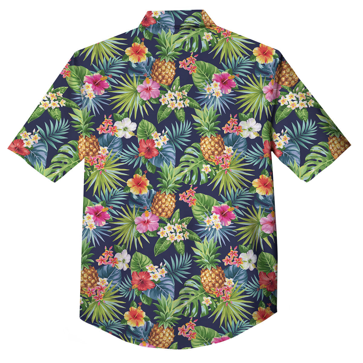 Pineapple Palm Leaf Print Pattern Button Up Shirt-grizzshop