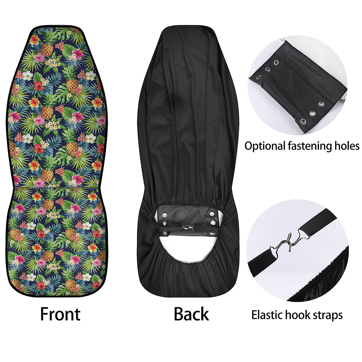 Pineapple Palm Leaf Print Pattern Car Seat Covers-grizzshop