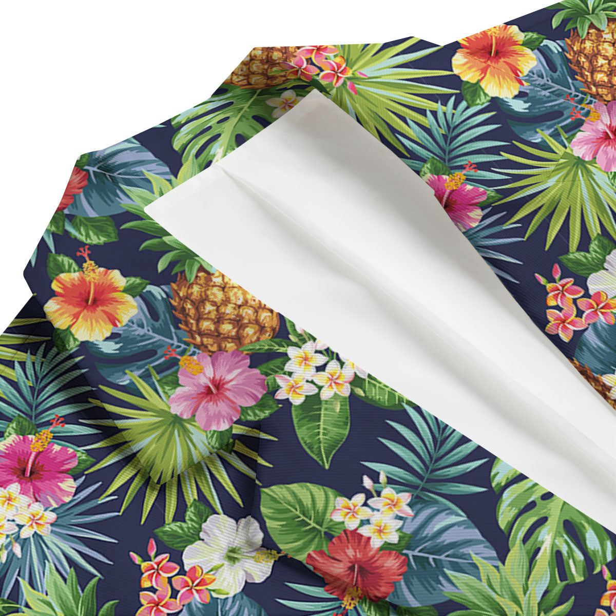 Pineapple Palm Leaf Print Pattern Men's Blazer-grizzshop