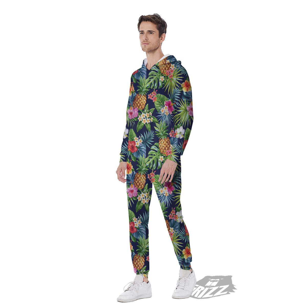 Pineapple Palm Leaf Print Pattern Men's Jumpsuit-grizzshop
