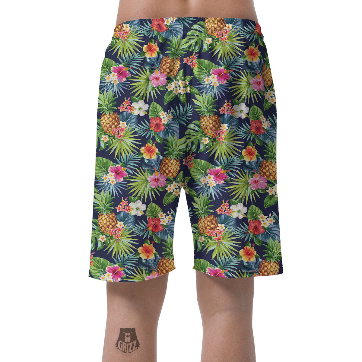 Pineapple Palm Leaf Print Pattern Men's Shorts-grizzshop