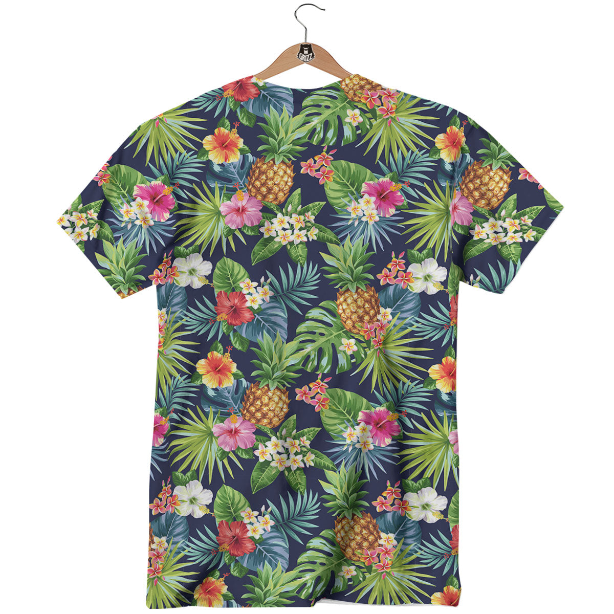 Pineapple Palm Leaf Print Pattern T-Shirt-grizzshop