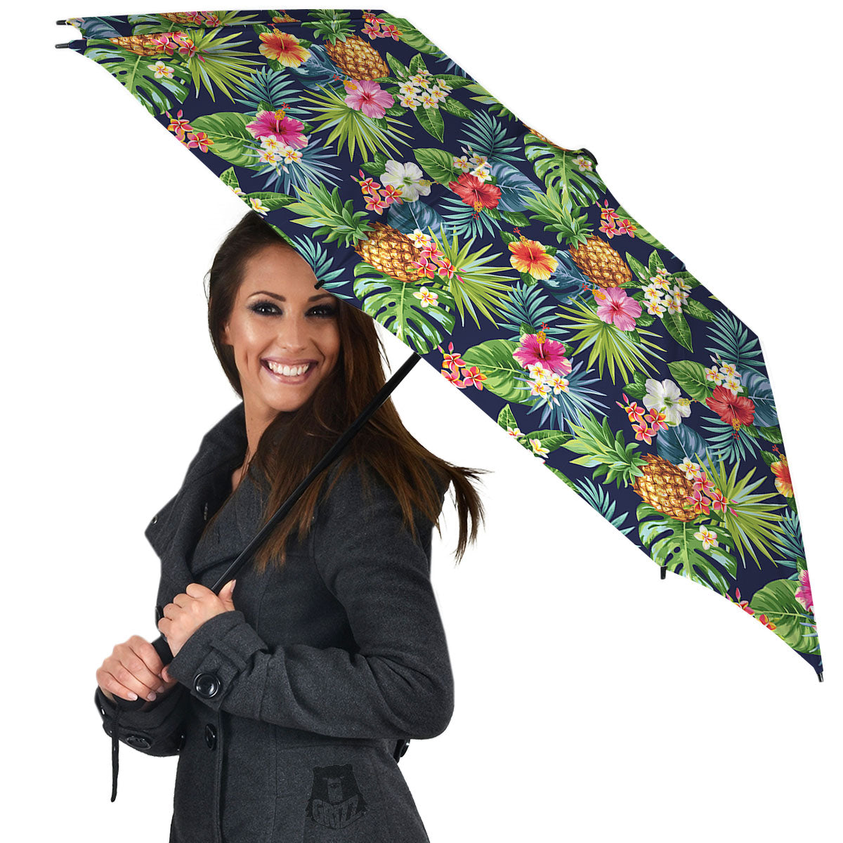 Pineapple Palm Leaf Print Pattern Umbrella-grizzshop