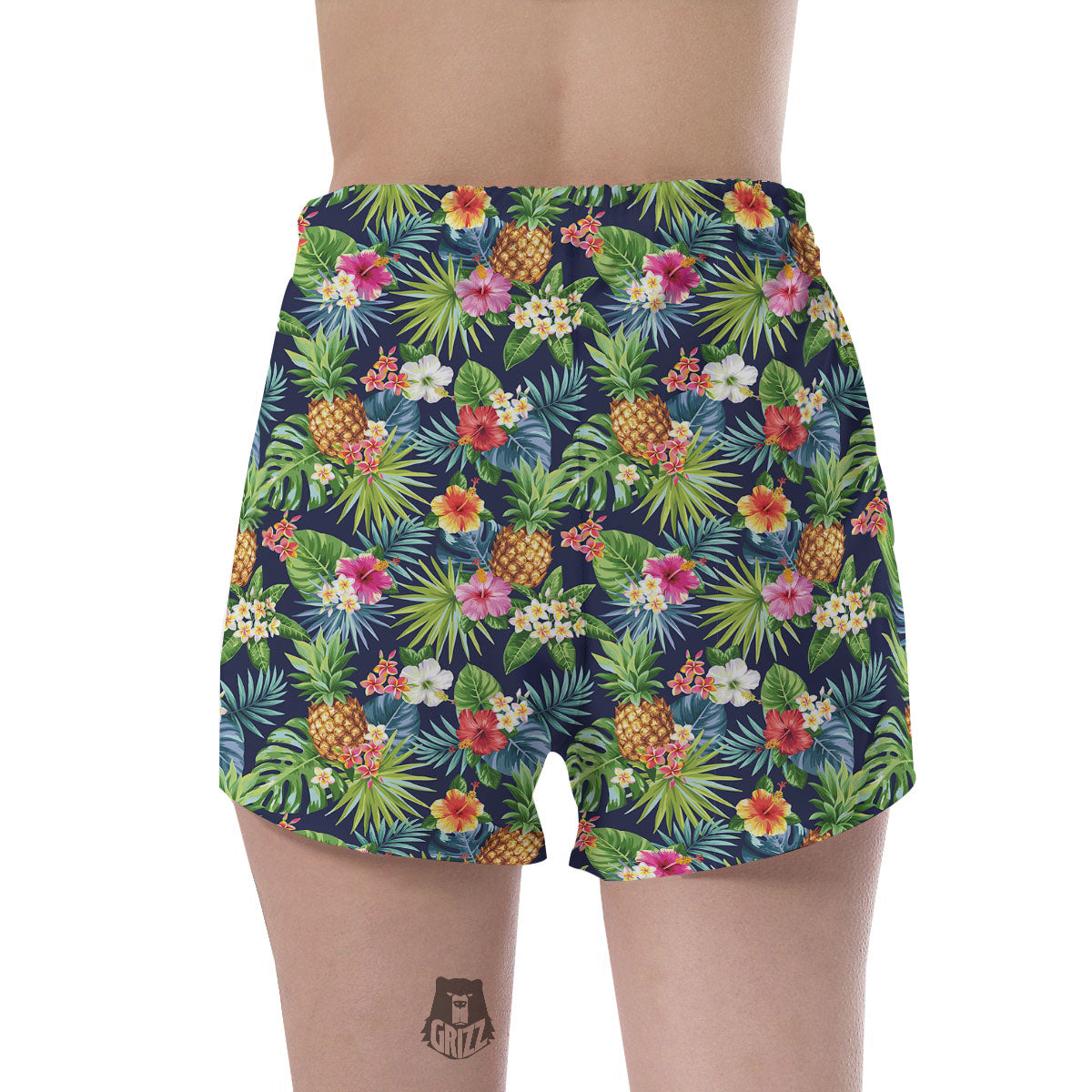 Pineapple Palm Leaf Print Pattern Women's Shorts-grizzshop
