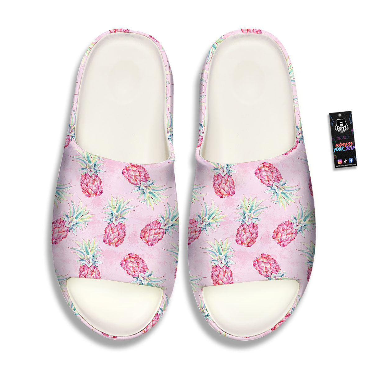Pineapple Pastel Pink Print Pattern Sandals-grizzshop