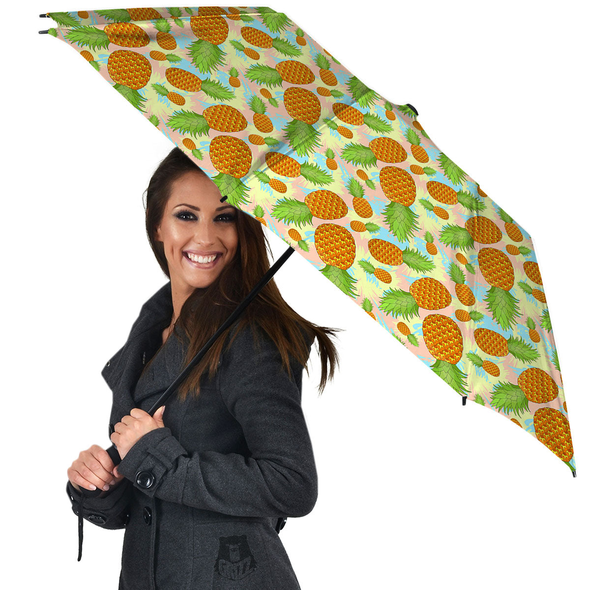 Pineapple Pastel Yellow Print Pattern Umbrella-grizzshop