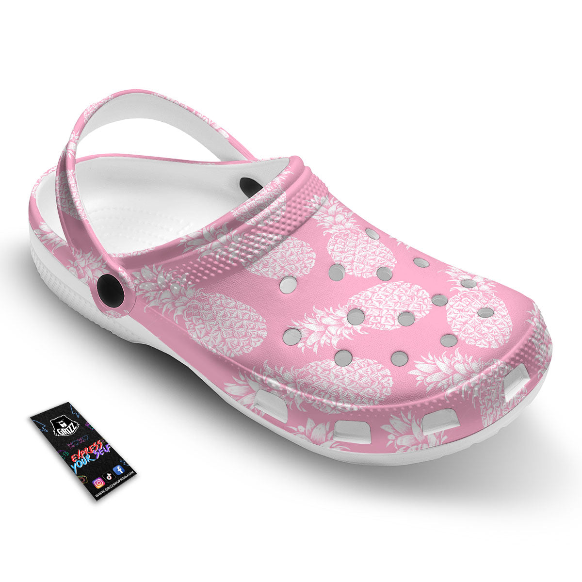 Pineapple Pink Print Pattern Clog-grizzshop