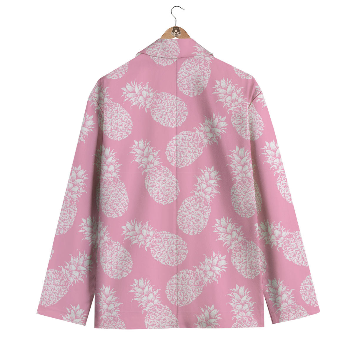Pineapple Pink Print Pattern Men's Blazer-grizzshop