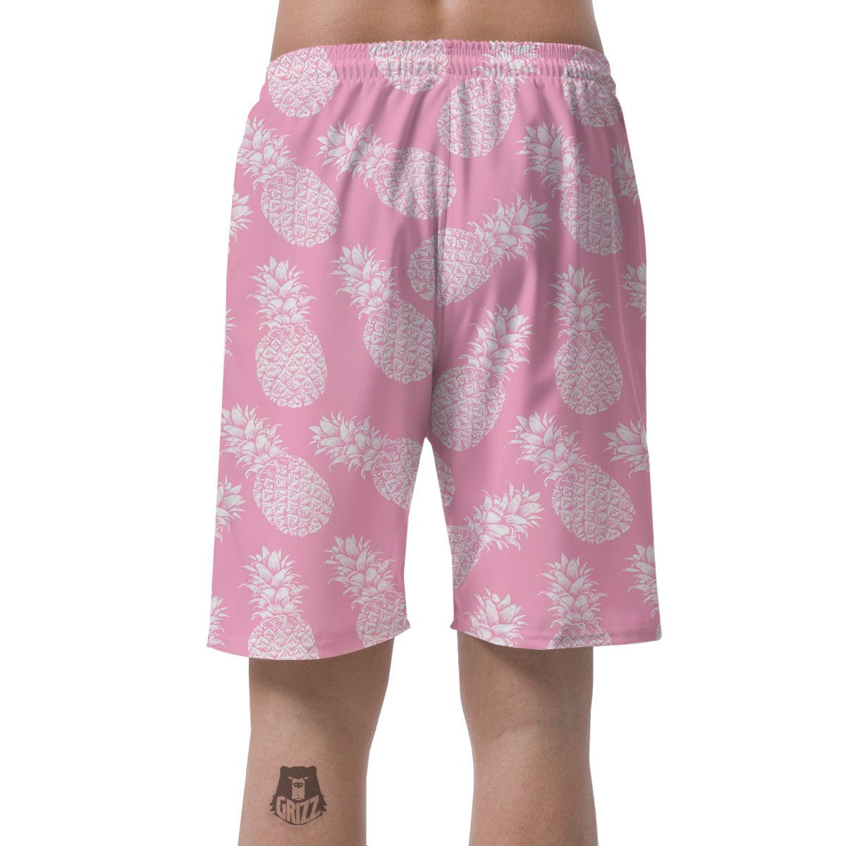 Pineapple Pink Print Pattern Men's Shorts-grizzshop