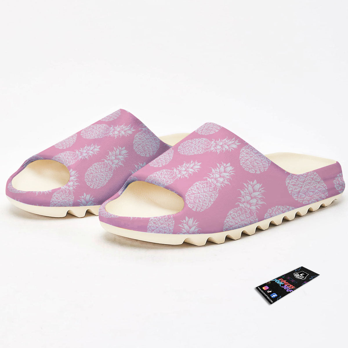 Pineapple Pink Print Pattern Sandals-grizzshop