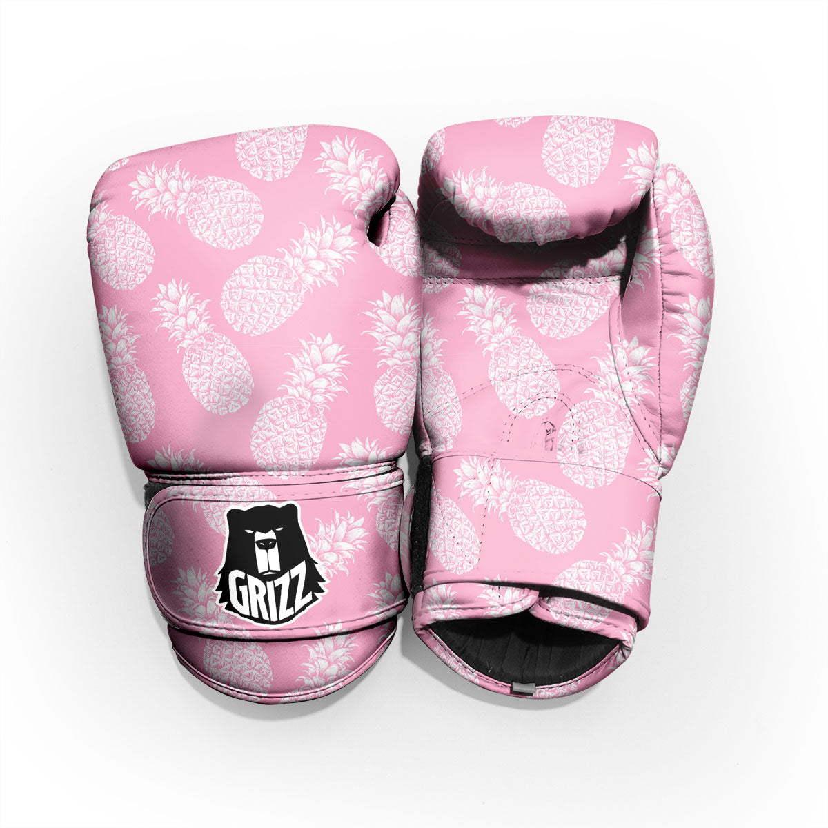 Pineapple Pink Print Pattern Sparring Gloves-grizzshop
