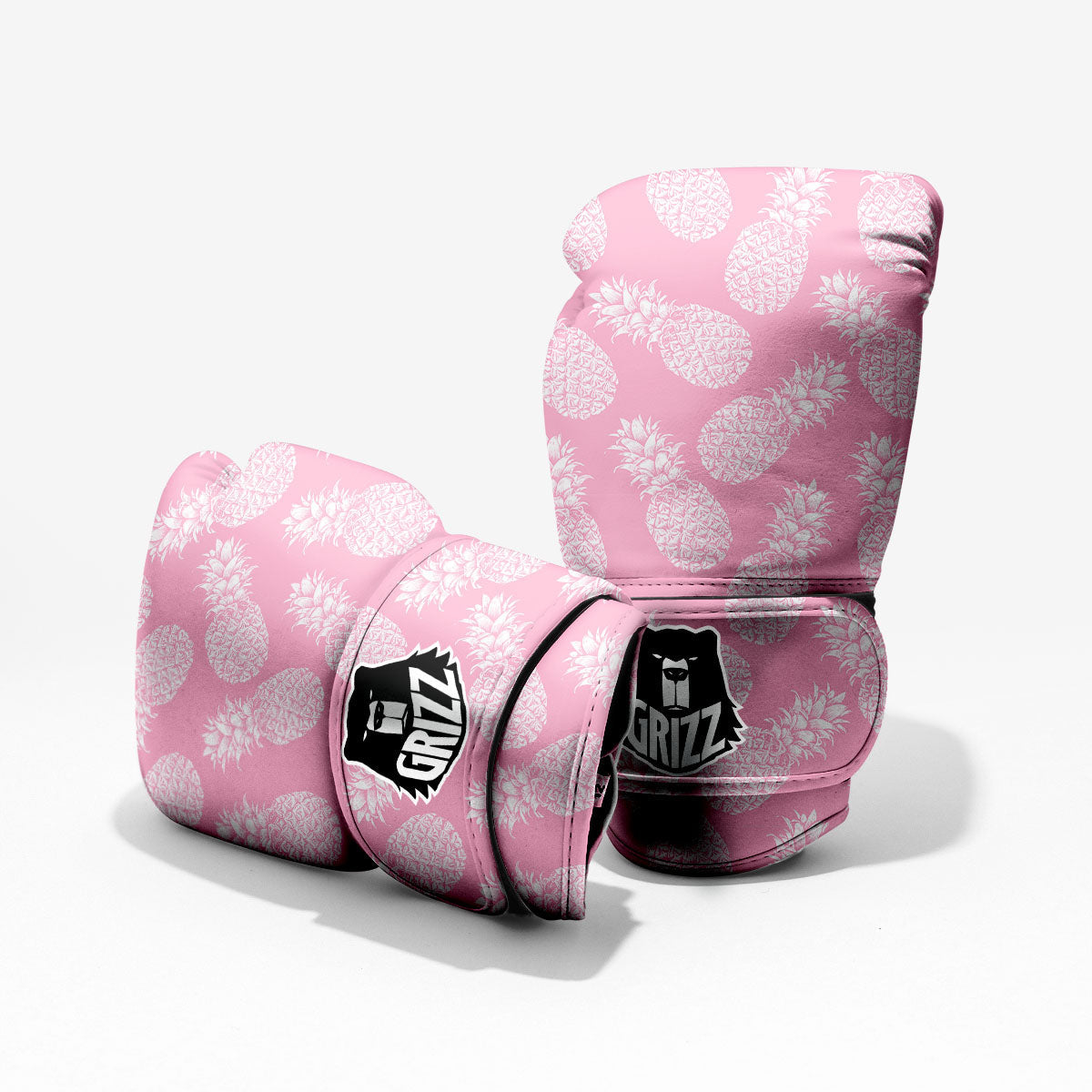 Pineapple Pink Print Pattern Sparring Gloves-grizzshop