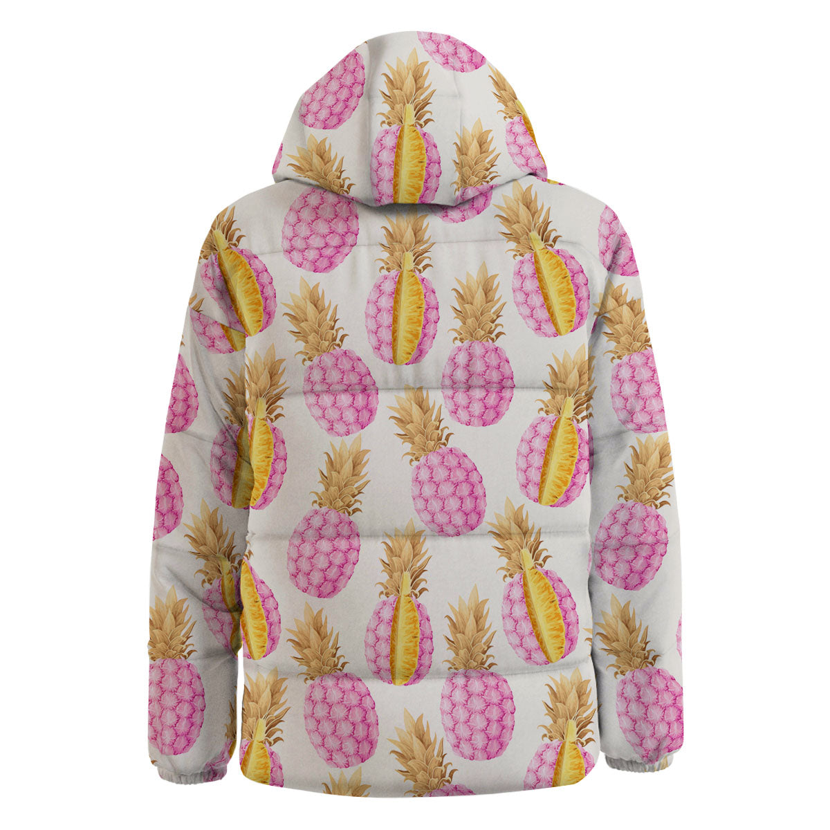 Pineapple Pink Vintage Print Pattern Down Jacket-grizzshop