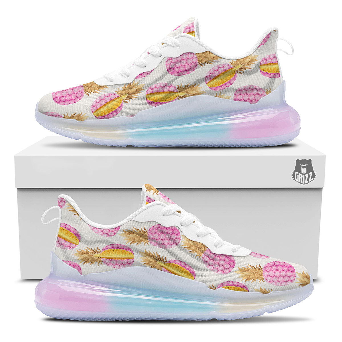 Pineapple Pink Vintage Print Pattern Running Sneakers-grizzshop