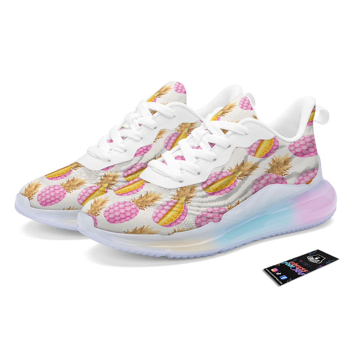 Pineapple Pink Vintage Print Pattern Running Sneakers-grizzshop