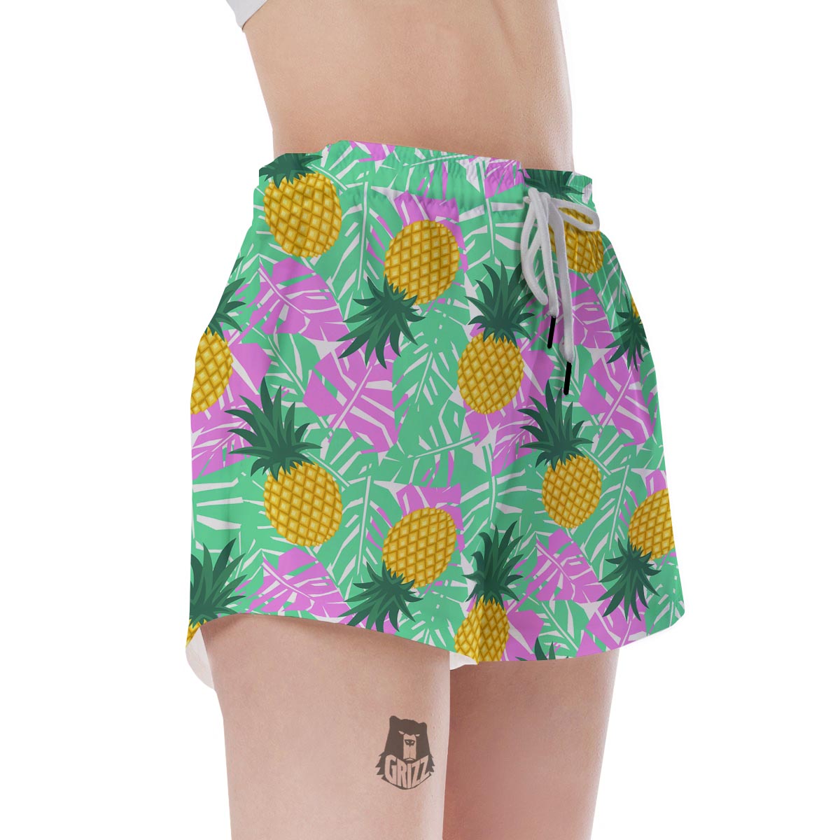 Pineapple Print Women's Shorts-grizzshop