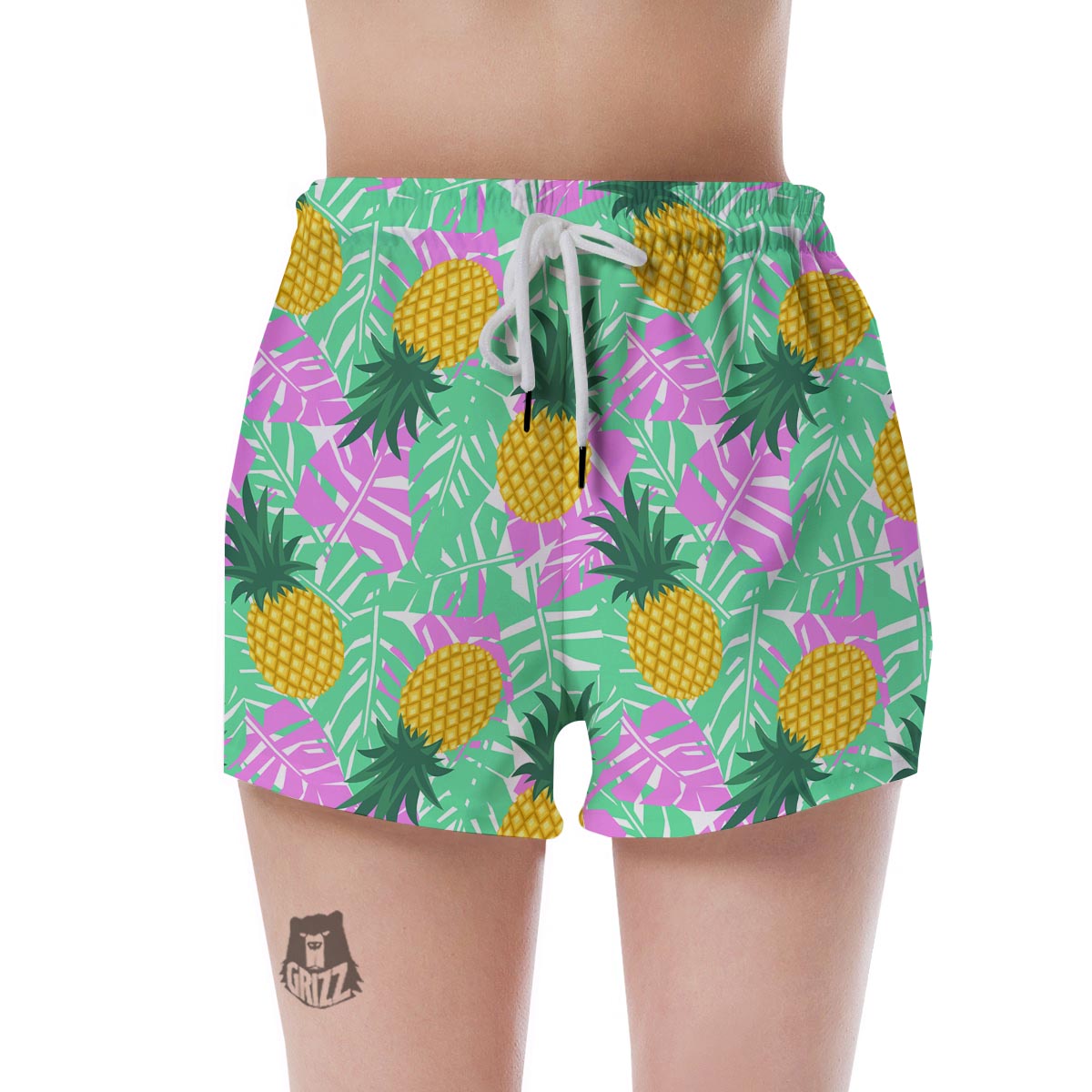 Pineapple Print Women's Shorts-grizzshop
