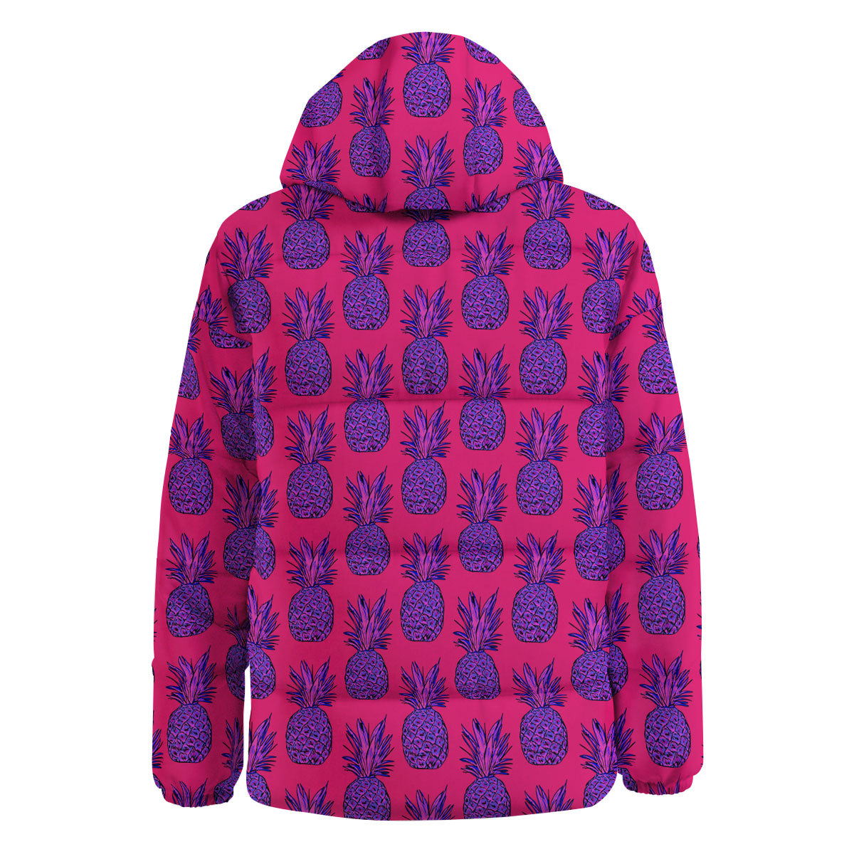 Pineapple Purple Print Pattern Down Jacket-grizzshop