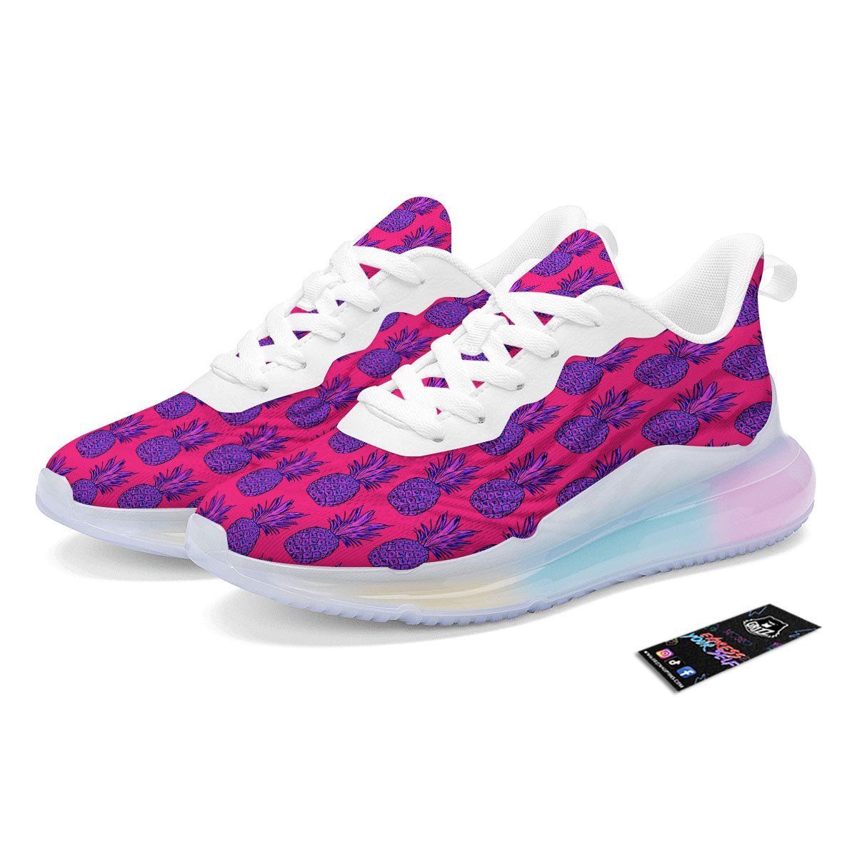 Pineapple Purple Print Pattern Running Sneakers-grizzshop