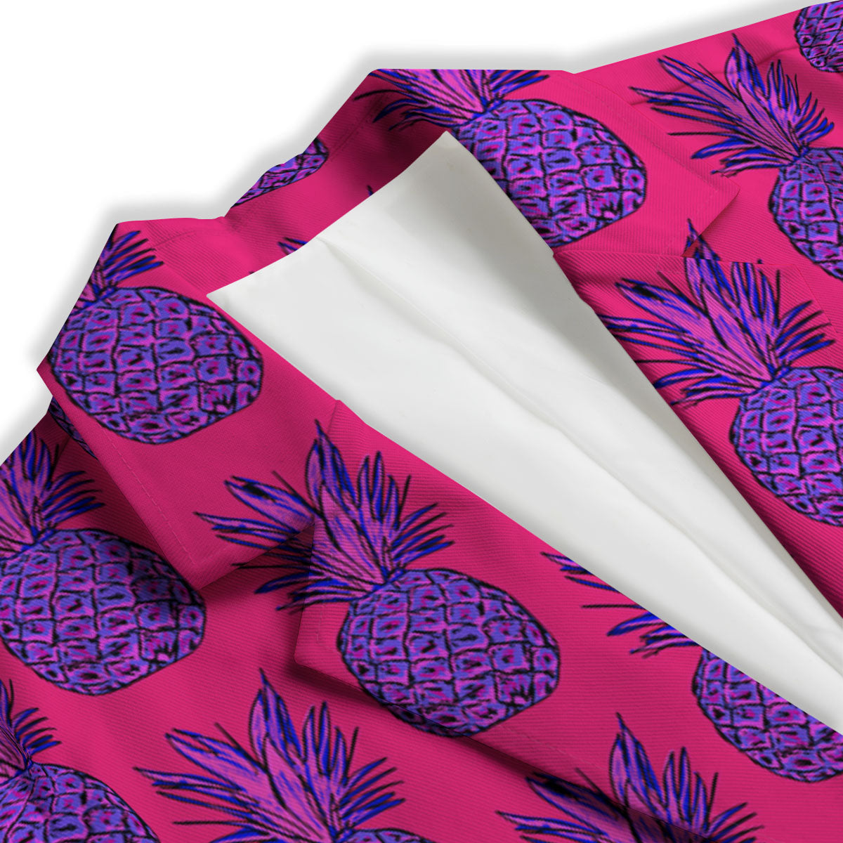 Pineapple Purple Print Pattern Women's Blazer-grizzshop