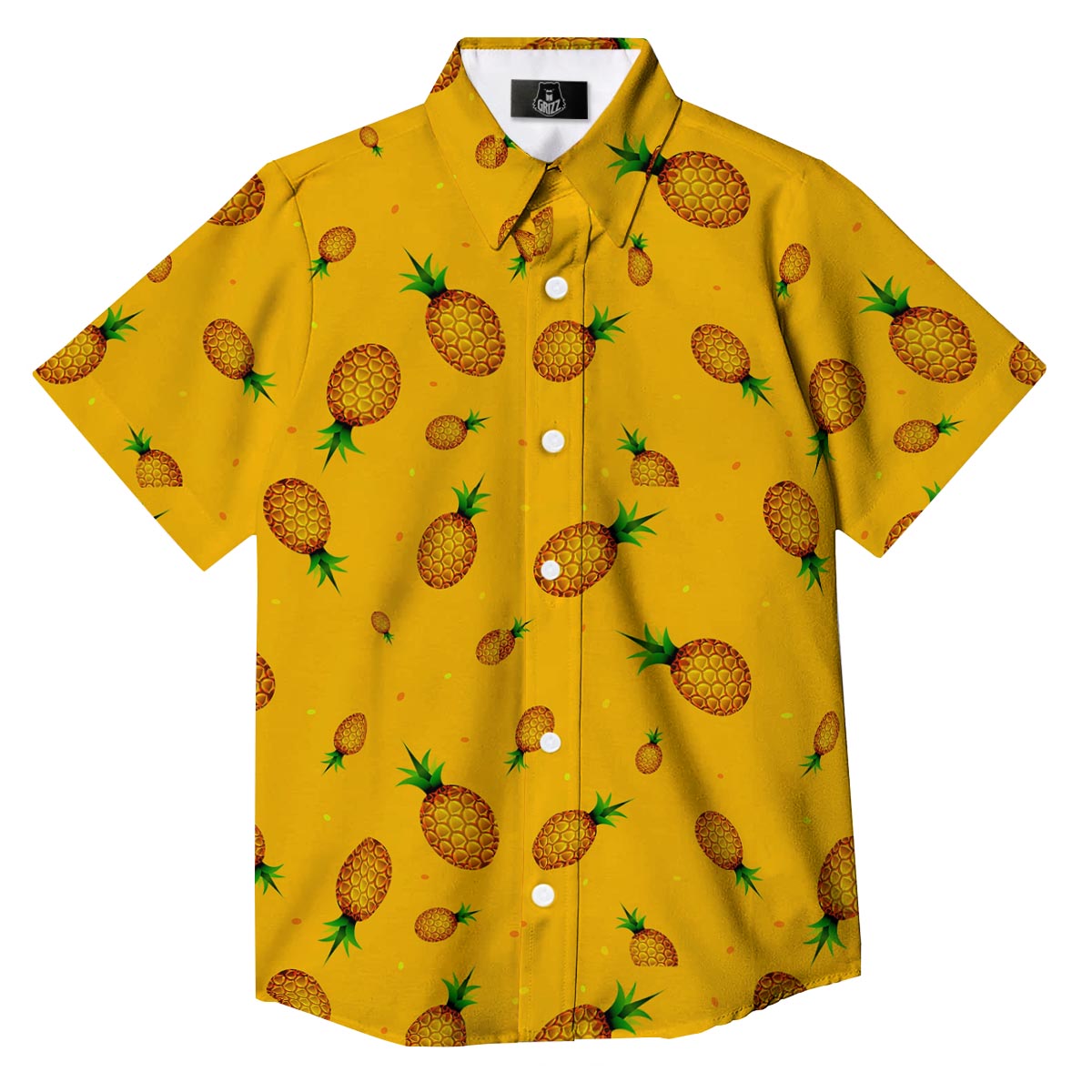 Pineapple Sand Beach Print Pattern Button Up Shirt-grizzshop