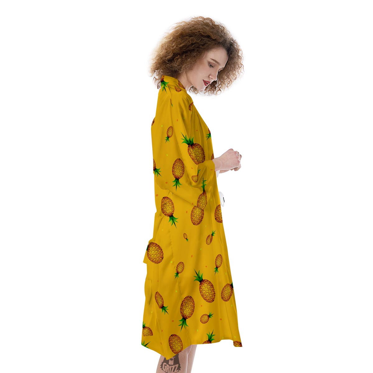 Pineapple Sand Beach Print Pattern Kimono-grizzshop