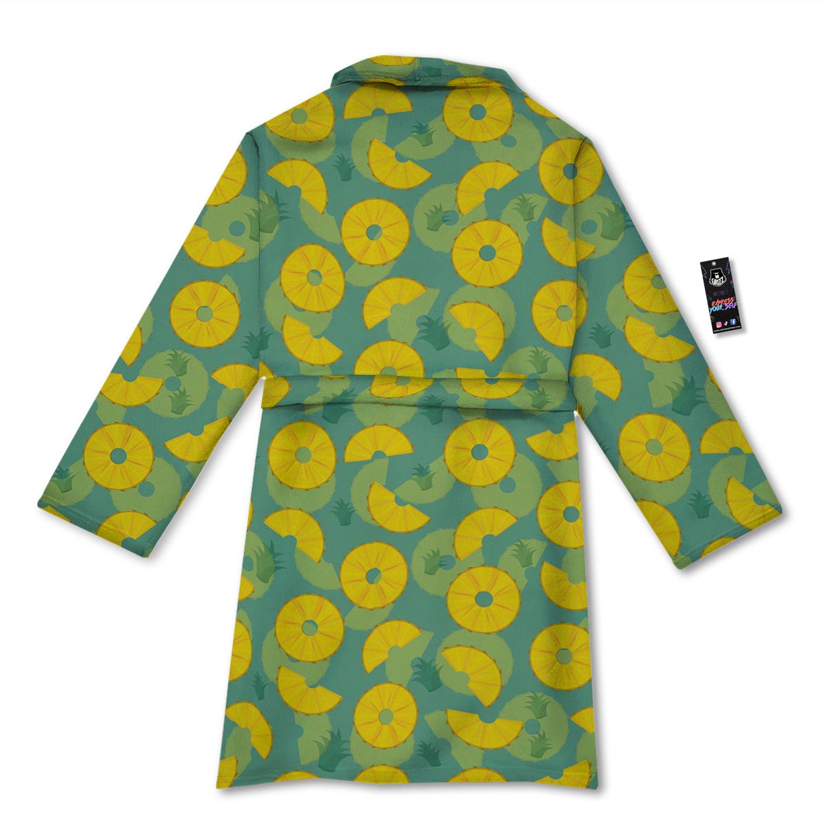 Pineapple Sliced Print Pattern Bathrobe-grizzshop