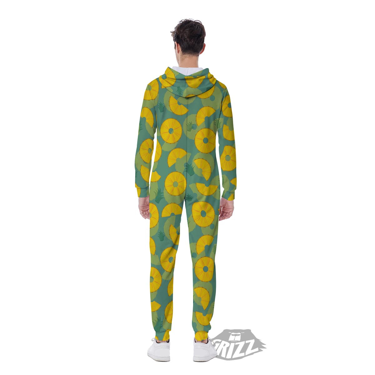 Pineapple Sliced Print Pattern Men's Jumpsuit-grizzshop