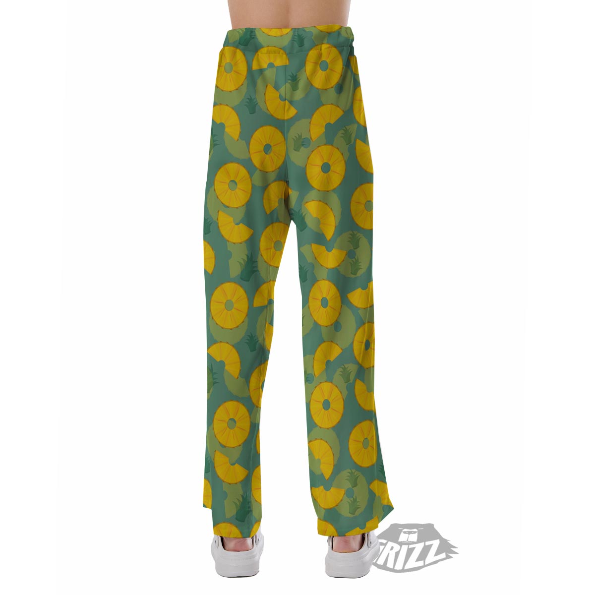 Pineapple Sliced Print Pattern Pajama Pants-grizzshop