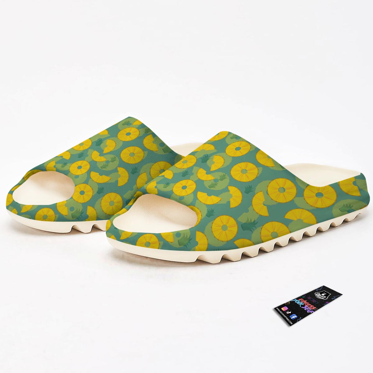 Pineapple Sliced Print Pattern Sandals-grizzshop
