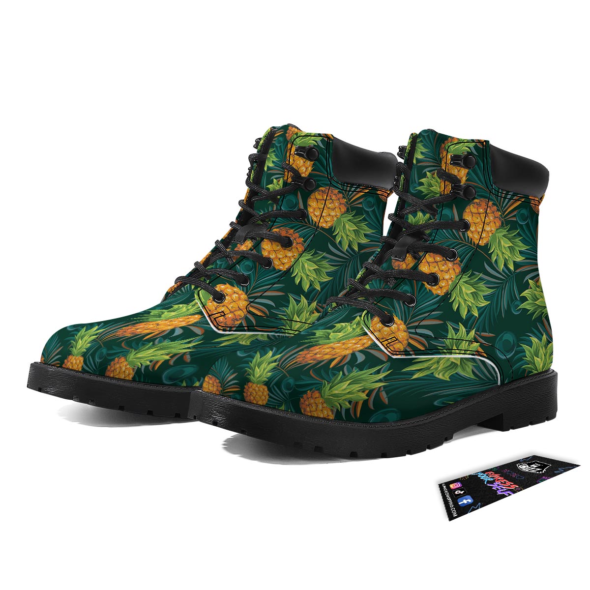 Pineapple Summer Print Pattern Boots-grizzshop