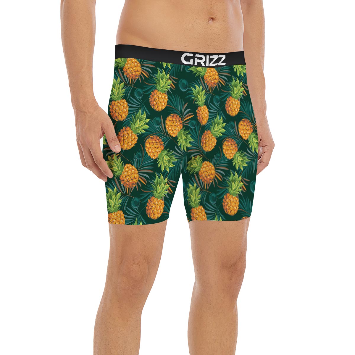 Pineapple Summer Print Pattern Boxer Briefs-grizzshop