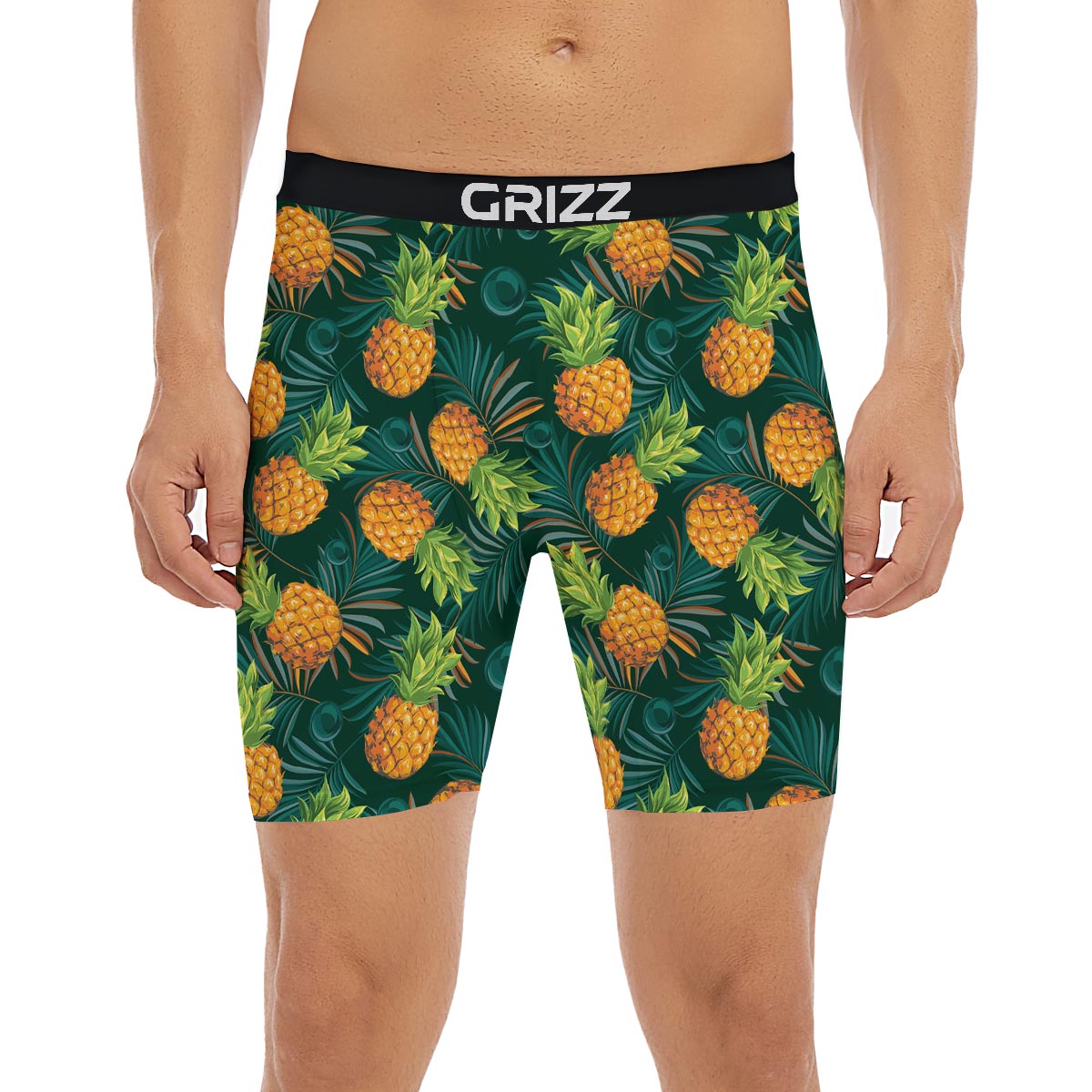 Pineapple Summer Print Pattern Boxer Briefs-grizzshop