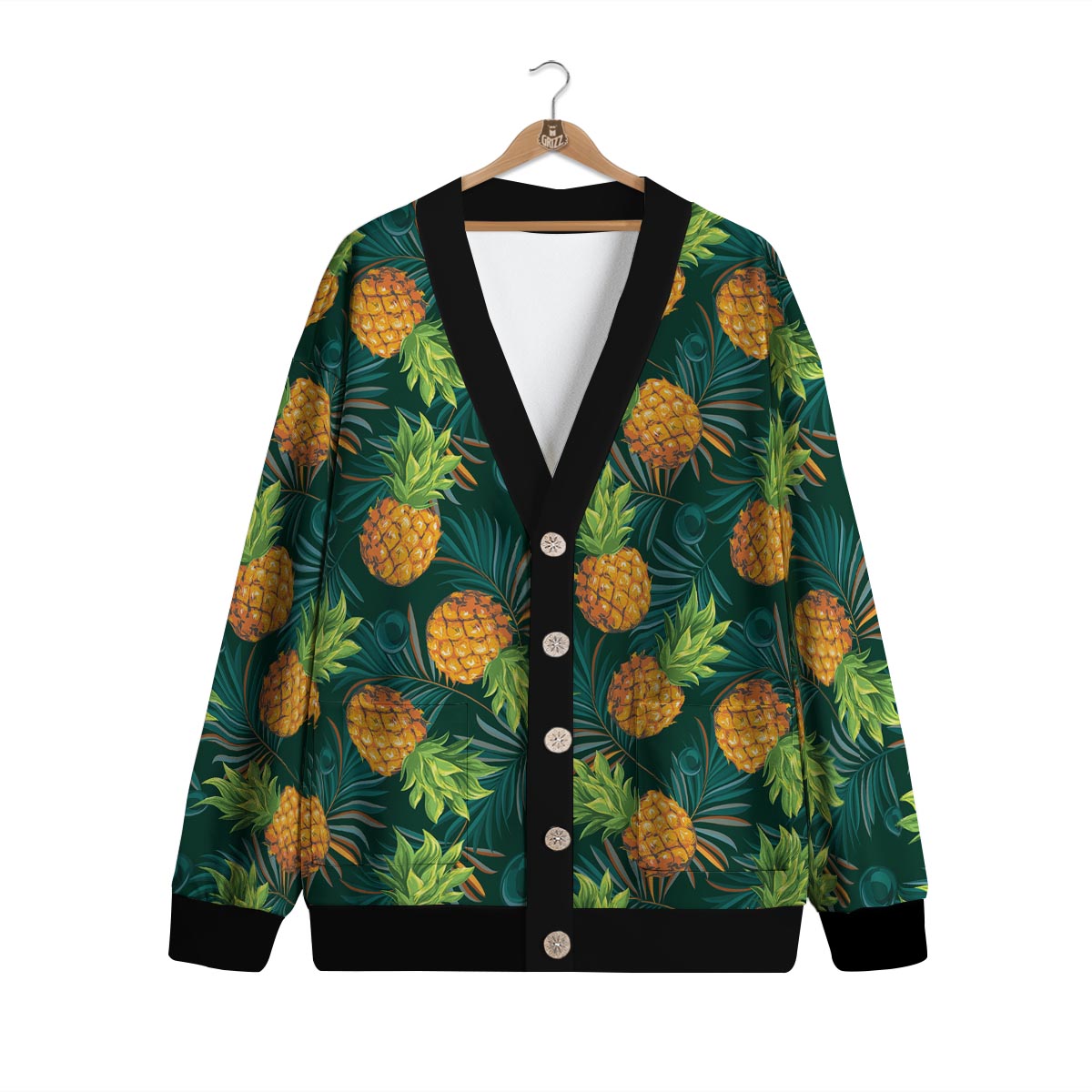 Pineapple Summer Print Pattern Cardigan-grizzshop
