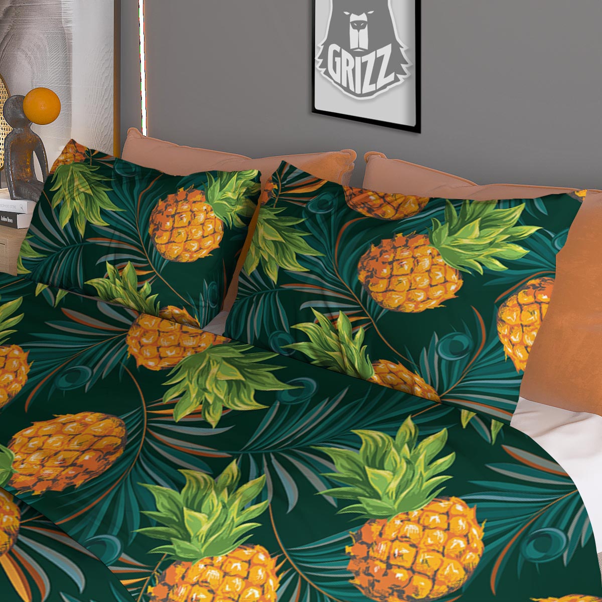 Pineapple Summer Print Pattern Duvet Cover Bedding Set-grizzshop