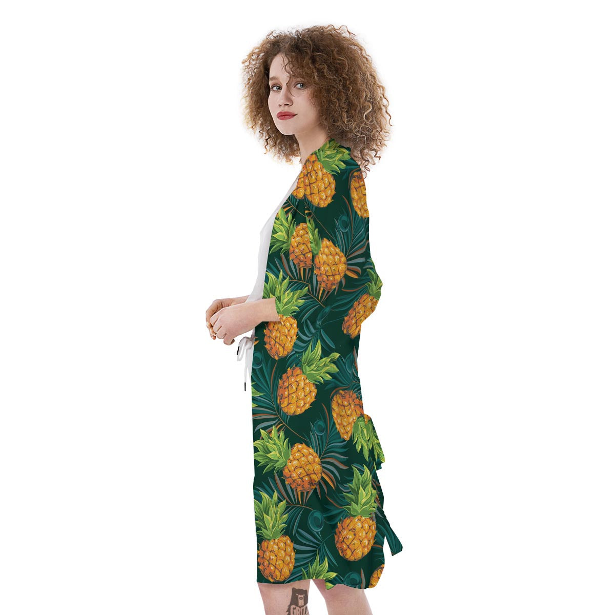 Pineapple Summer Print Pattern Kimono-grizzshop