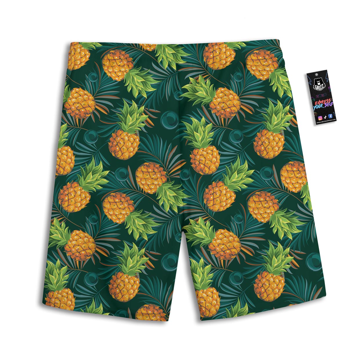 Pineapple Summer Print Pattern Men's Athletic Shorts-grizzshop