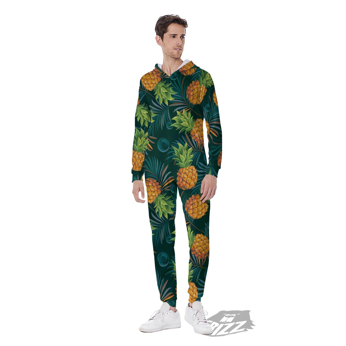 Pineapple Summer Print Pattern Men's Jumpsuit-grizzshop