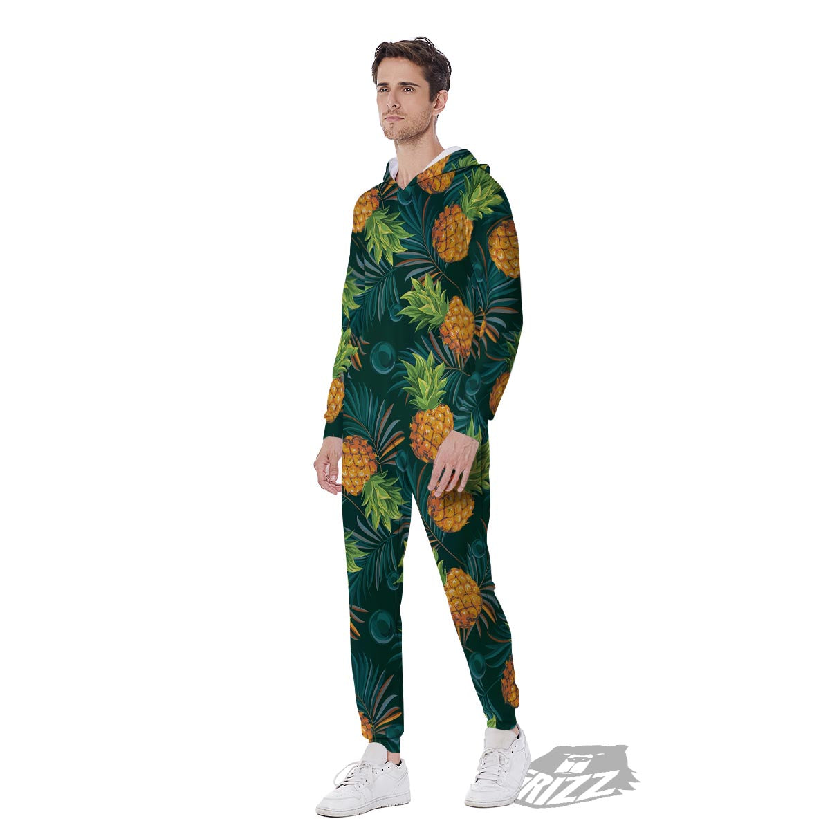 Pineapple Summer Print Pattern Men's Jumpsuit-grizzshop
