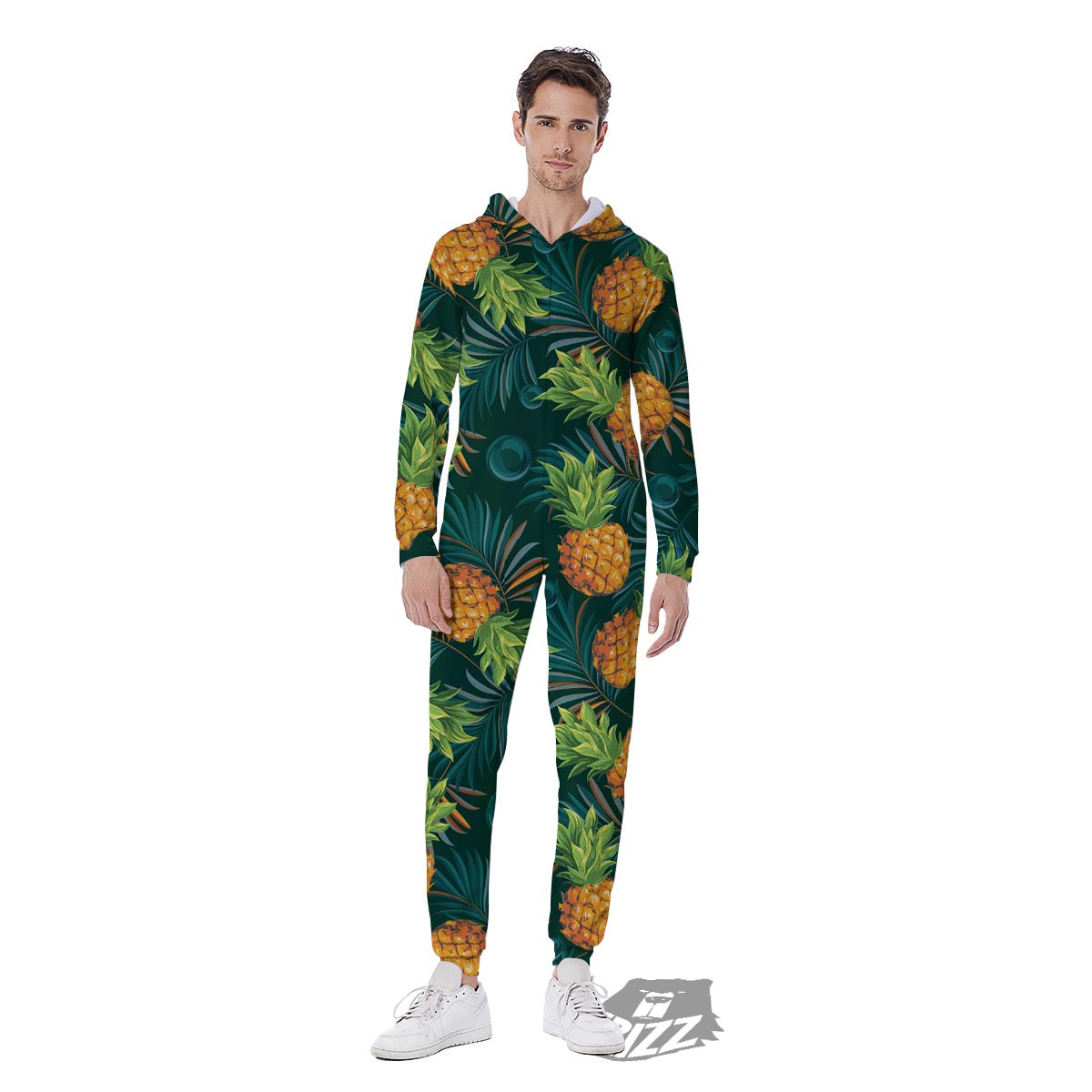 Pineapple Summer Print Pattern Men's Jumpsuit-grizzshop