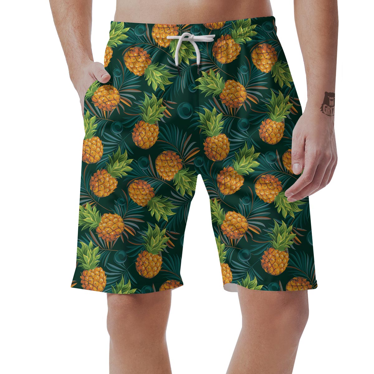 Pineapple Summer Print Pattern Men's Shorts-grizzshop