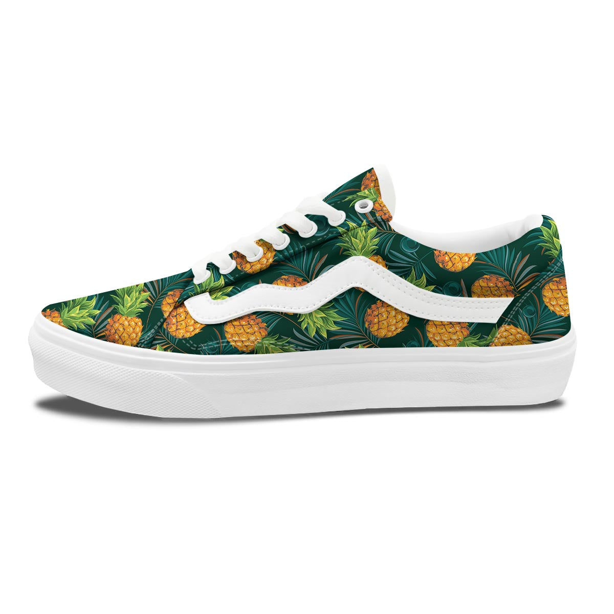 Pineapple Summer Print Pattern Skate Shoes-grizzshop
