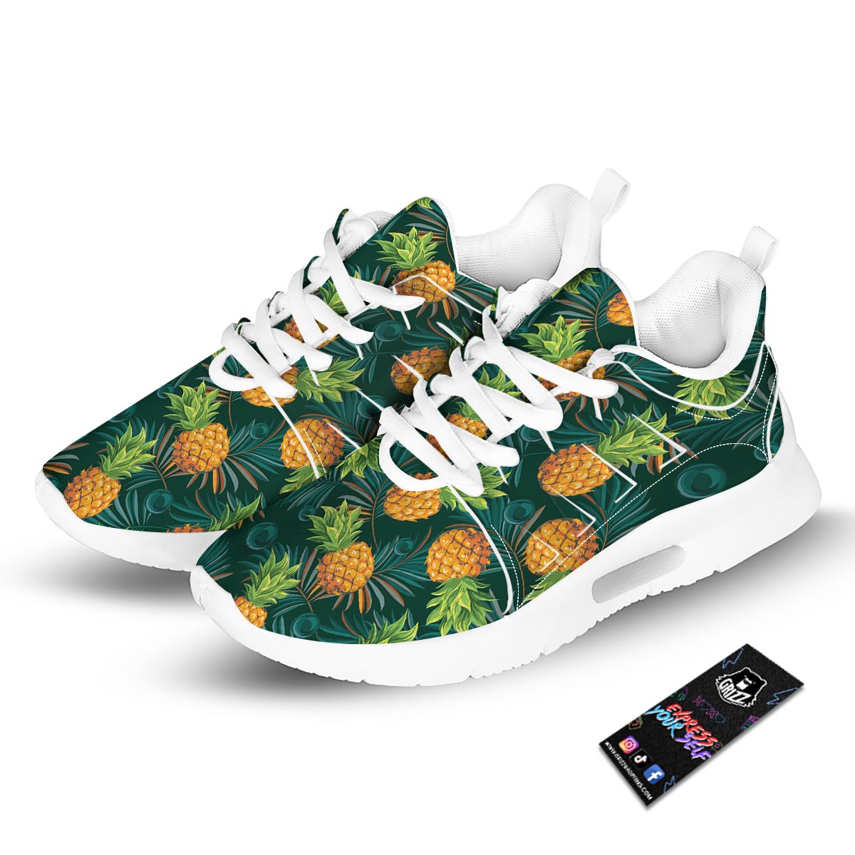 Pineapple Summer Print Pattern Tennis Shoes-grizzshop