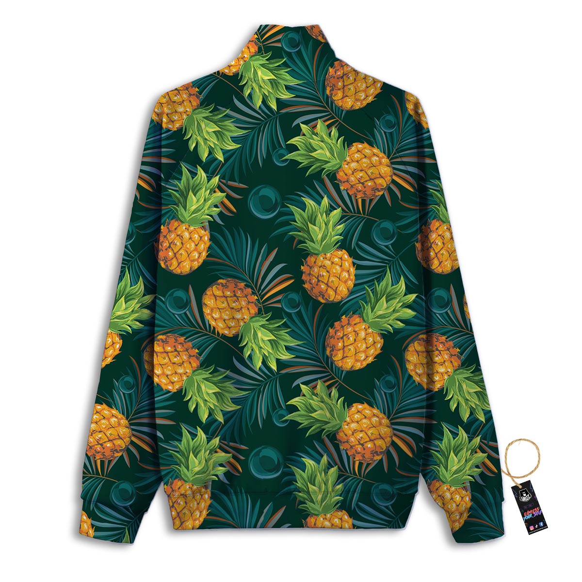 Pineapple Summer Print Pattern Track Jacket-grizzshop